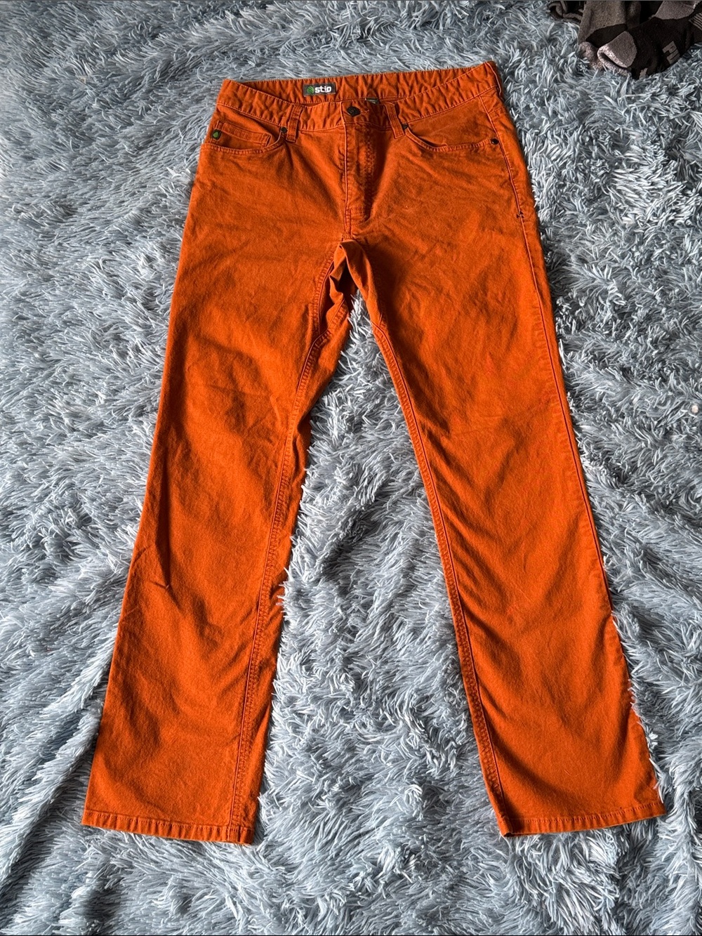Stio Men's Denim Pants in Vibrant Orange - Classic Fit 32R